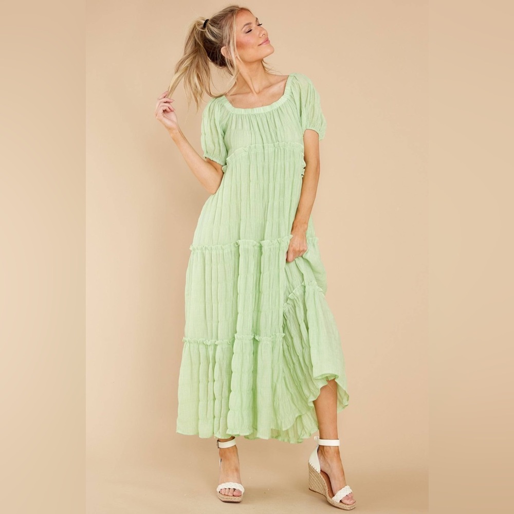 NWT Red Dress Boutique Green Pastel Maxi Dress- Small